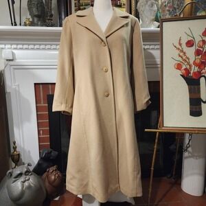 16W Classic Camel Color 100% Cashmere Coat by L.L. Collezioni Italia